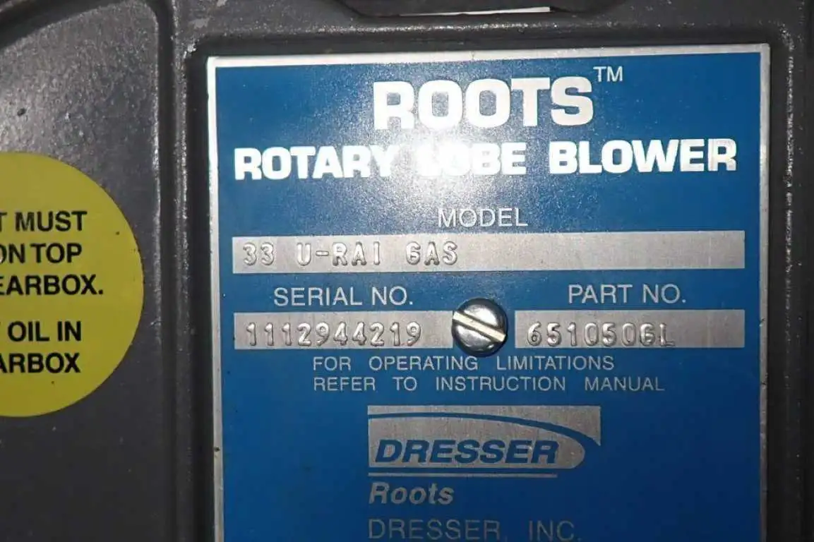 Dresser-Roots 33 U-RAI Gas Roots Rotary Lobe Blower - Image 3