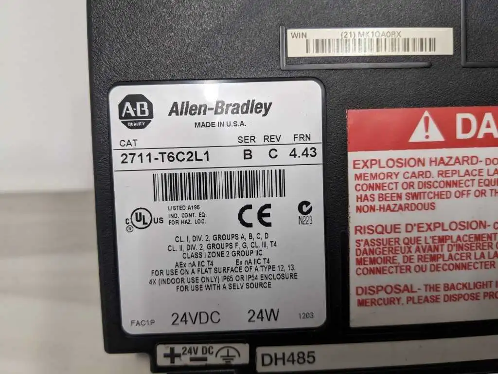 Allen-Bradley 2711-T6C2L1 PanelView 600 24, VDC 24 - Image 6