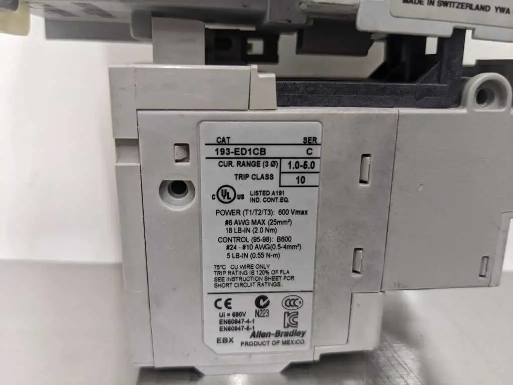 Allen-Bradley 100-C12Z10, 193-ED1CB Contactor and Overload Relay 0.5, 2, 3, 7.5, 10HP - Image 8