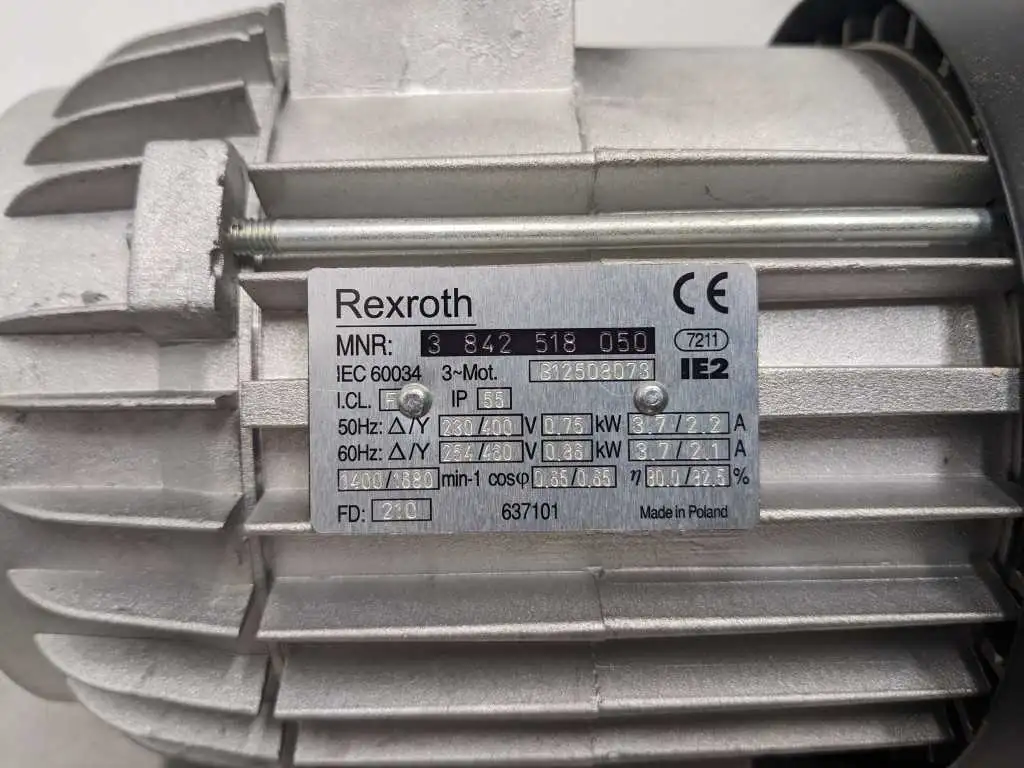 Rexroth 3842518050 AC Motor 1400, 1680 RPM 3-842-518-050 B12508073 - Image 4
