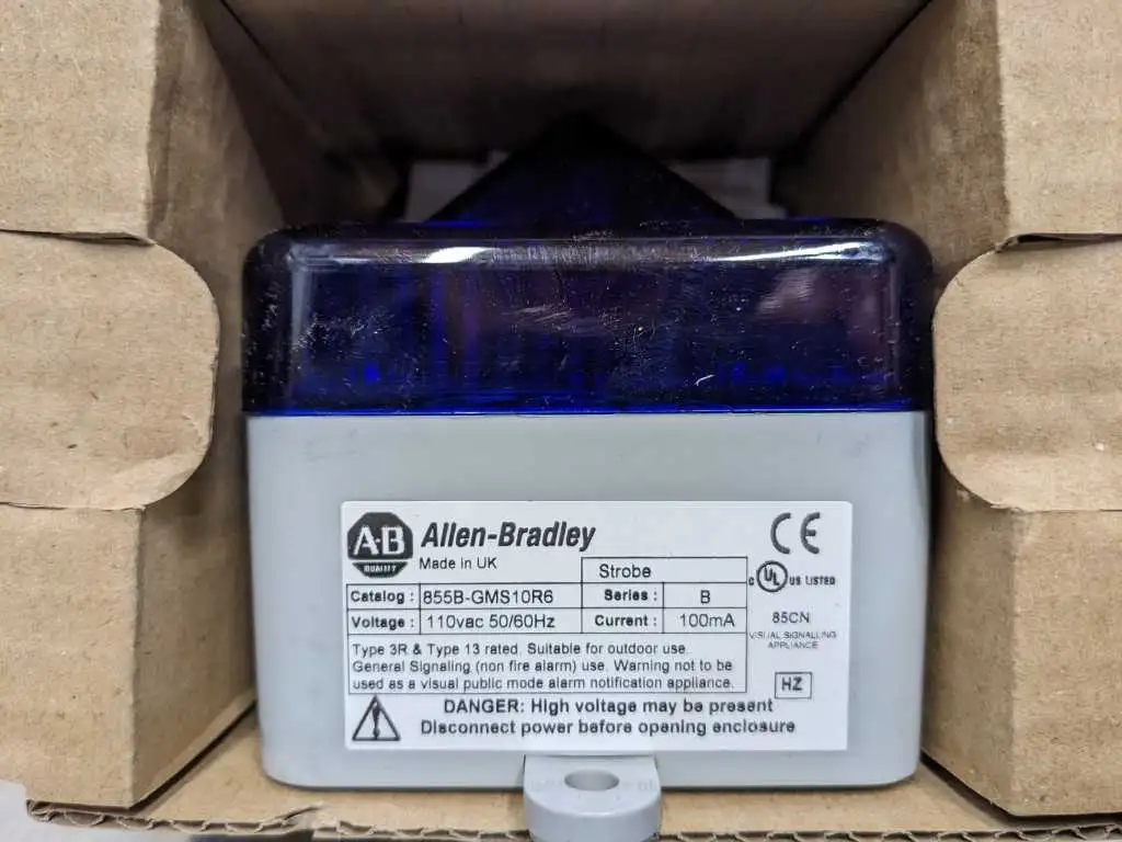 Allen-Bradley 855B-GMS10R6 Visual Signal Device Blue 110 VAC 100mA Type 3R, 13 - Image 2