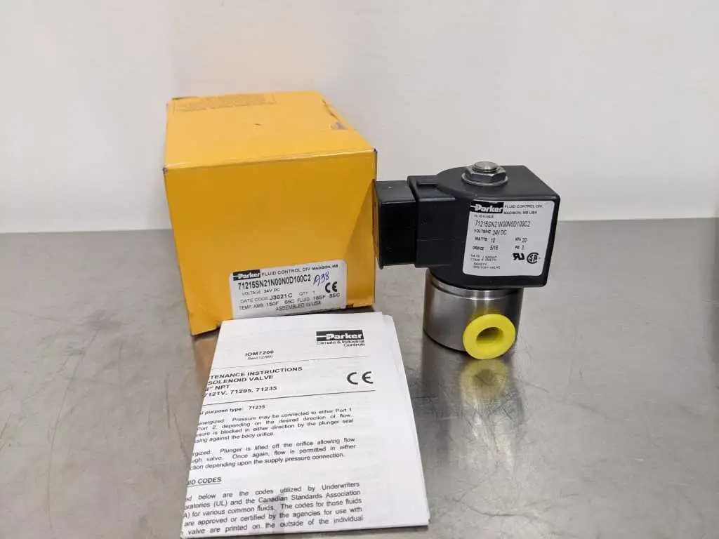Parker 71215SN21N00N0D100C2 Solenoid Valve Skinner 2 Way 1/4″ NPT 24 VDC