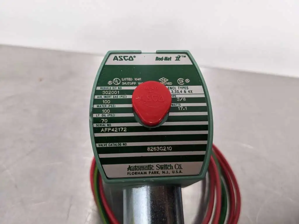 ASCO 8263G210 Solenoid Valve 3/8" NPT 70-100 PSI 2 Way Air Gases Water LT Oil - Image 5