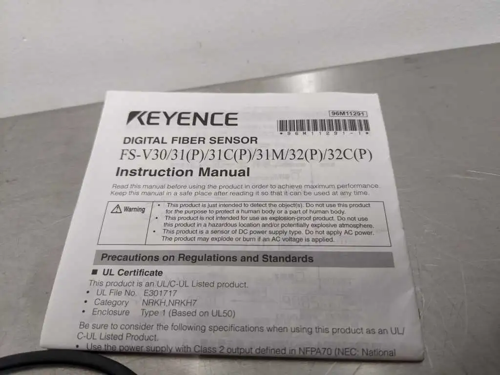 Keyence FS-V31P Digital Fiber Optic Sensor UK CA 00931PK #8T120104 - Image 6