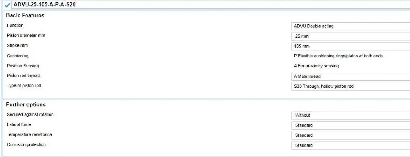 Festo ADVU-25-105-A-P-A-S20