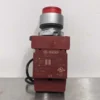 General Electric P9MPLRSDN30NHJI Illuminated Red Push Button Satin Chrome Operator 120V - Image 2