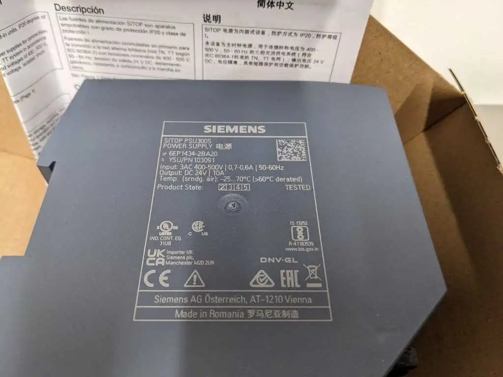 Siemens 6EP1434-2BA20 Power Supply 400-500VAC 24VDC SITOP PSU300S - Image 4