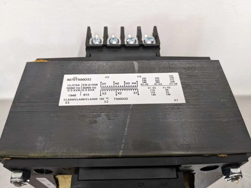 Square D 9070T500D32 Transformer 0.5 KVA/0.3 KVA Pri 220/440/550 230/460/575 240/480/600 Sec 90/110 95/115 100/120 - Image 7