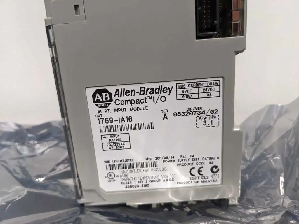 Allen-Bradley 1769-IA16 16 PT 120VAC Input Ser A FRM 3.1 95320734/02 - Image 8