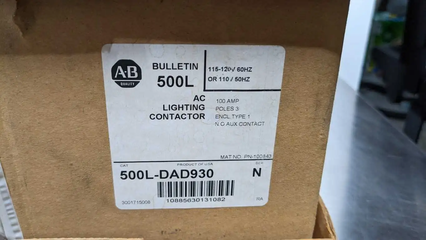 Allen-Bradley 500L-DAD930 AC Lighting Contactor 100 Amp 3 Pole N.O. Auxiliary Contact PN-100843 - Image 2