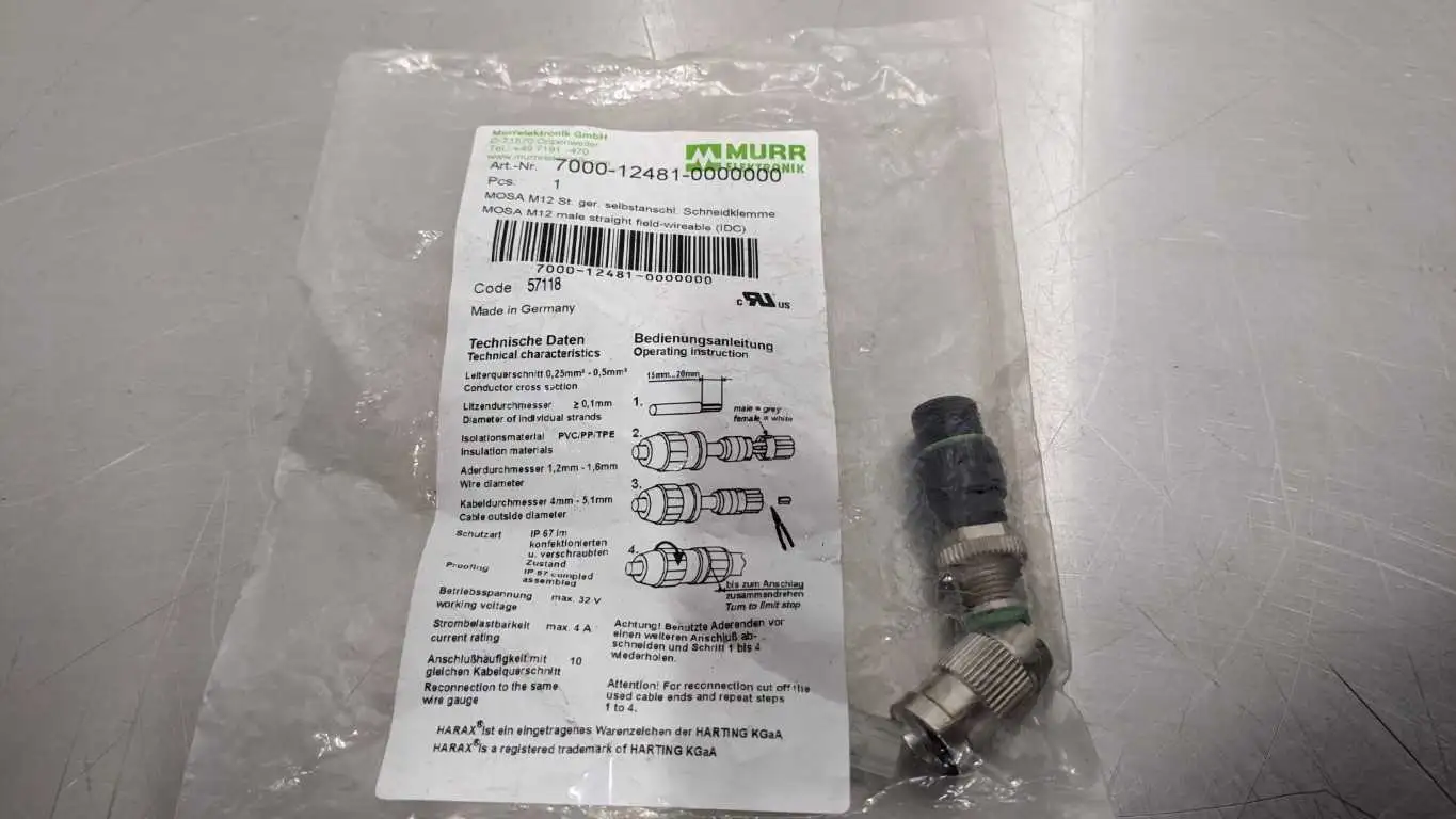Murr Elektronik 7000-12481-0000000 MOSA M12 Male Straight Field-Wireable IDC - Image 4