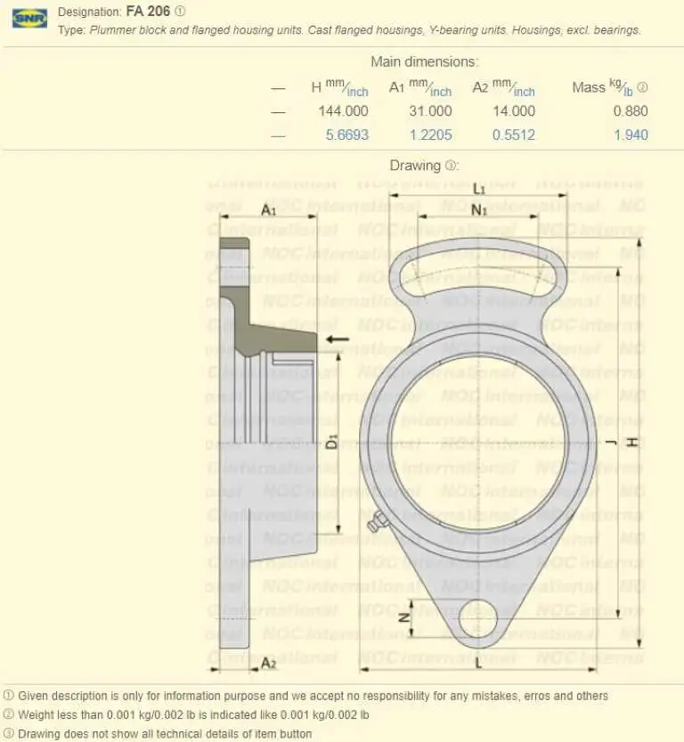 NTN FA206 Adjustable Flange Pillow Block Bearing - Image 5