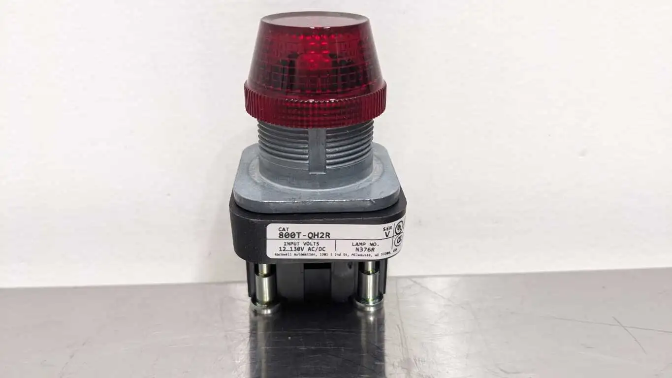 Allen-Bradley 800T-QH2R Pilot Light Red Lens LED Lamp Ser V 30mm 12-130, VAC/VDC - Image 3