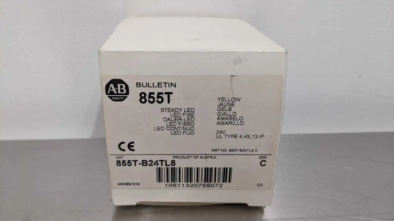 Allen-Bradley 855T-B24TL8 Yellow Stack Light Ser C 24V Steady LED - Image 6