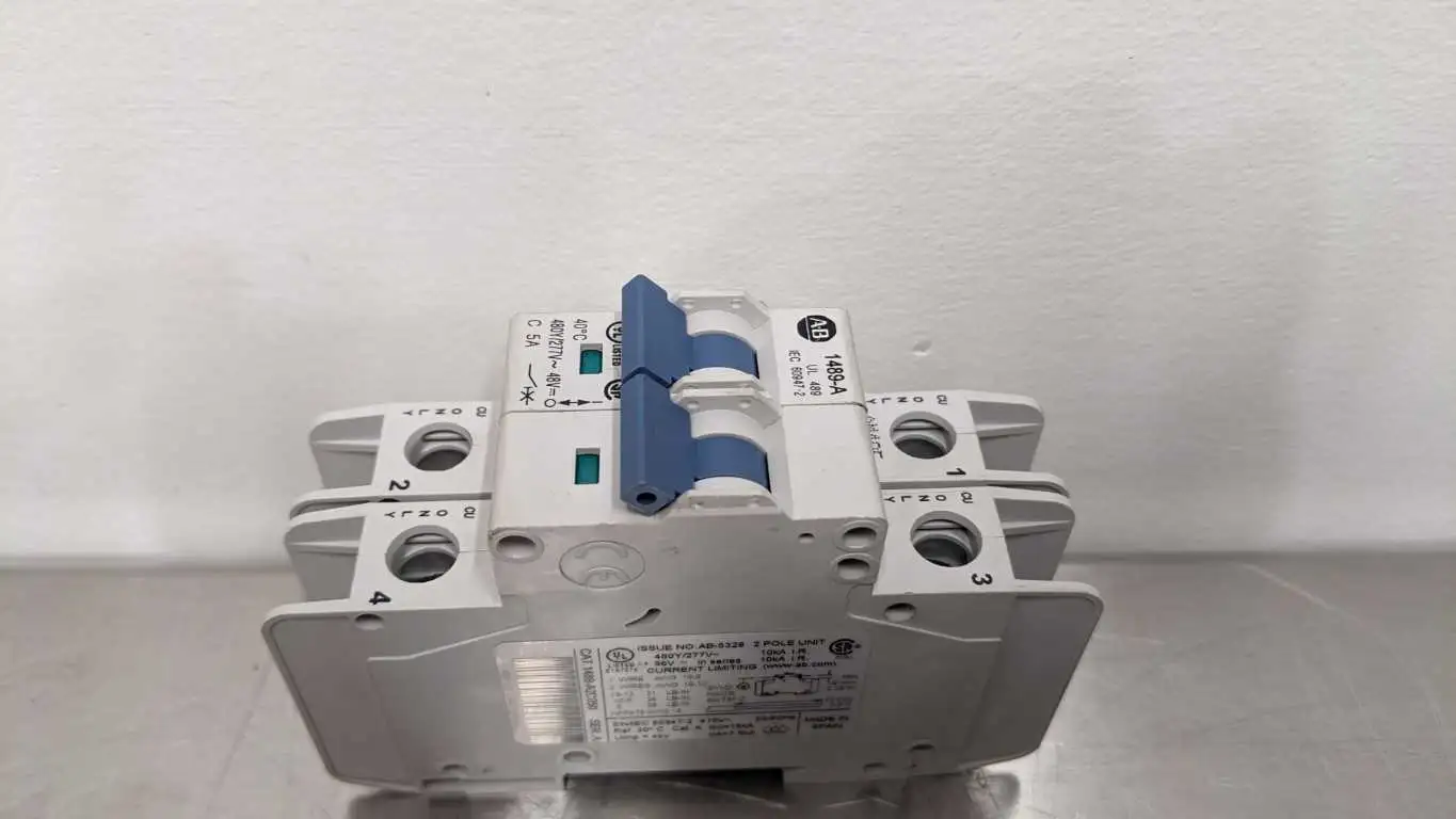 Allen-Bradley 1489-A2C050 Industrial Circuit Breaker Ser A 5A 2 Pole 480Y/277 VAC 48VDC New in Box - Image 6
