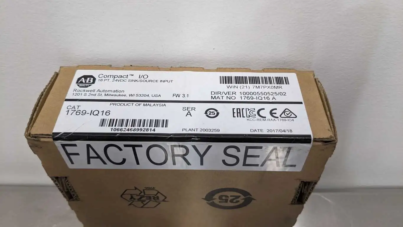 Allen-Bradley 1769-IQ16 Sink Source Input Module Ser A FRM 3.1 16 Point Compact I/O Factory Sealed