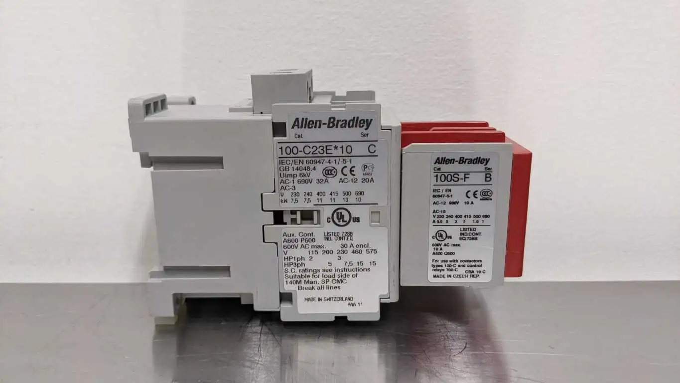 Allen-Bradley 100S-C23EJ32C Safety Contactor Ser C 3NO 2NC 24VDC Coil Auxiliary Contact New in Box - Image 3