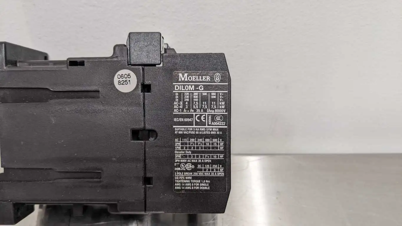 Moeller DIL0M-G Contactor 24VDC 35A 600VAC - Image 6