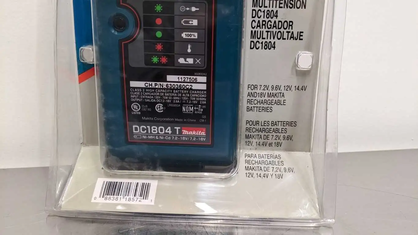 Makita DC1804 T Multi-Voltage Charger 7.2V 9.6V 12V 14.4V and 18V Ni-MH & Ni-Cd - Image 3