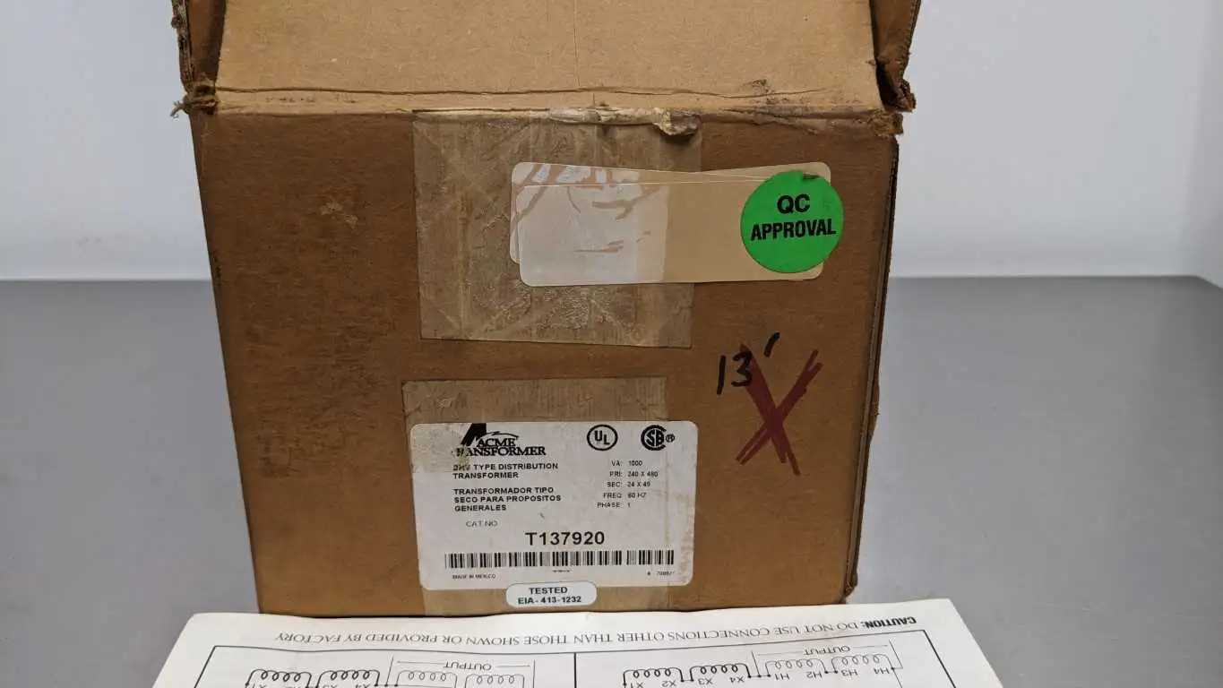 Acme T137920 General Purpose Transformer 1 KVA Pri 240 x 480 Sec 24 x 48 3R Outdoor - Image 3