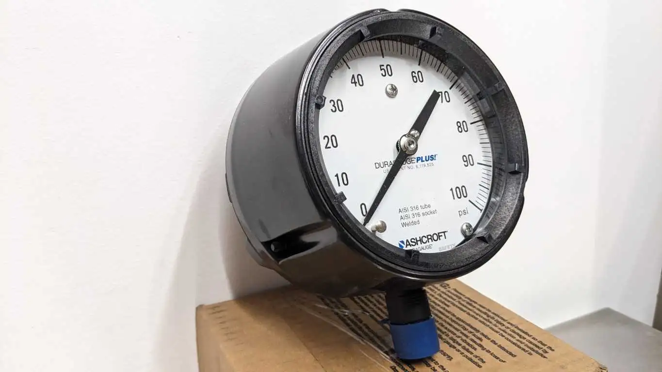 Ashcroft 45-1279-SS-04L-100# Pressure Gauge 100 Lb 4.5" 316 Tube/SKT - Image 4