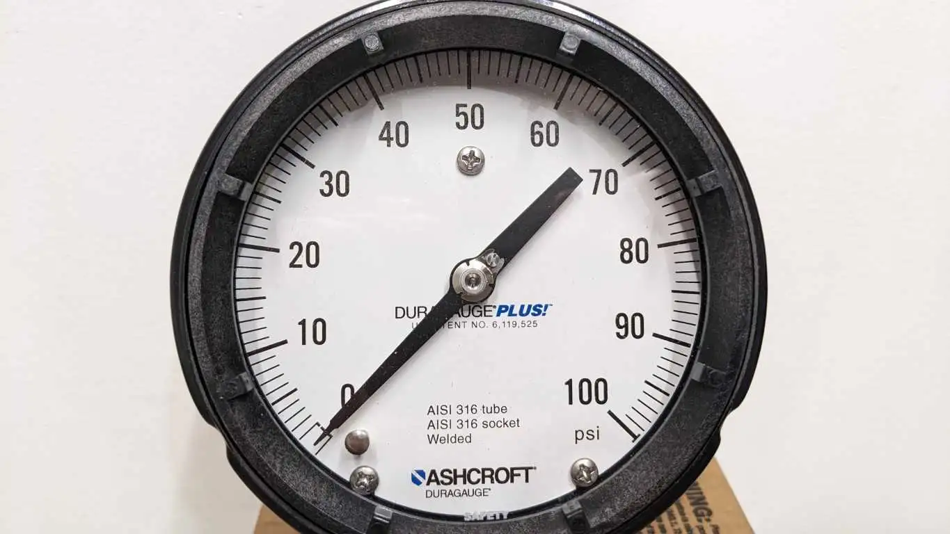 Ashcroft 45-1279-SS-04L-100# Pressure Gauge 100 Lb 4.5" 316 Tube/SKT - Image 6