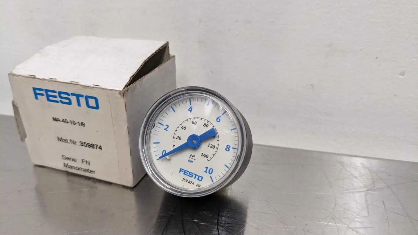 Festo MA-40-10-1/8 Manometer Pressure Gauge 0-140PSI 0-10Bar 359874 - Image 2
