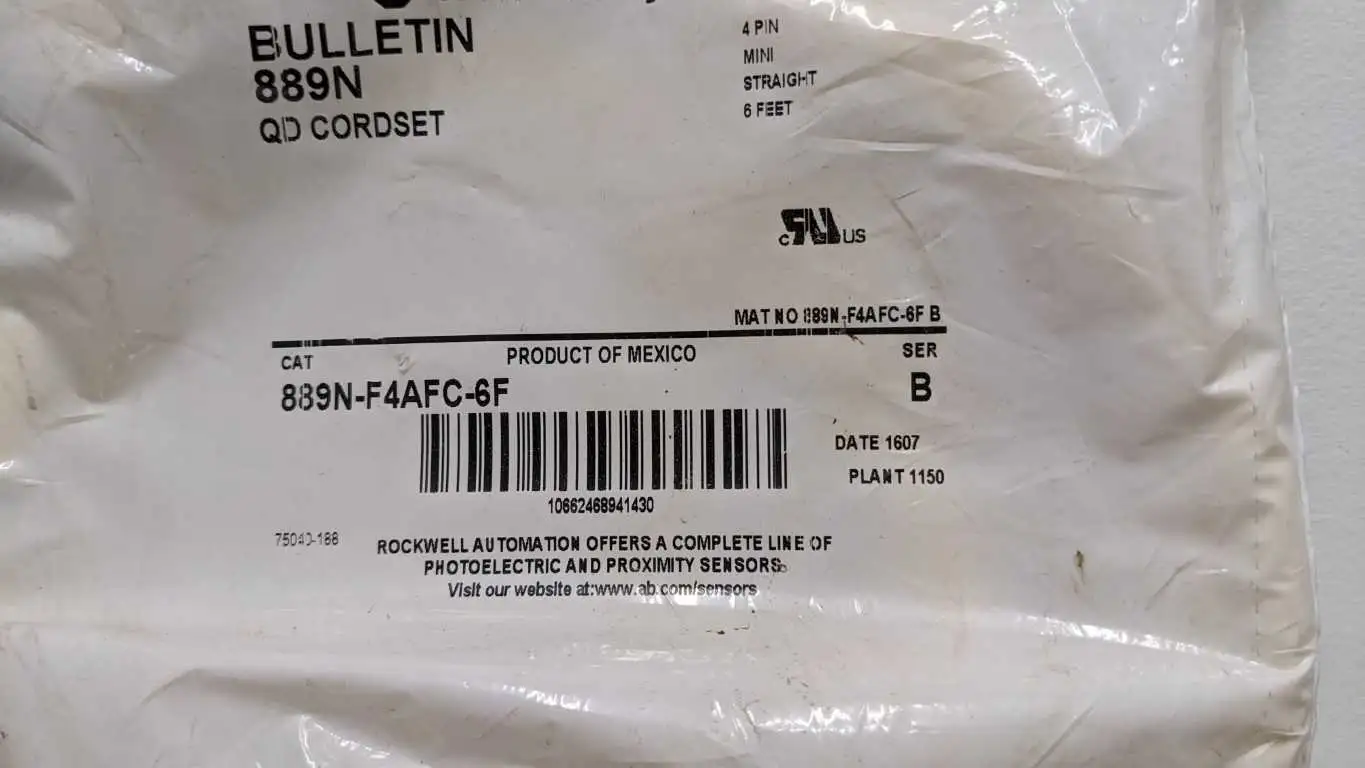Allen-Bradley 889N-F4AFC-6F QD Cordset Ser B 6 Feet 4 Pin Mini Straight - Image 3