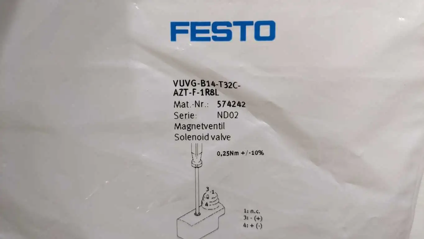 Festo VUVG-B14-T32C-AZT-F-1R8L Solenoid Valve 24VDC 574242 - Image 6