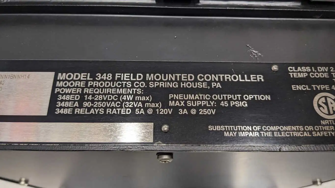 Moore 348EA2NN1BNNH14 Field Mounted Controller 90-250VAC 16161-242 Fieldpac - Image 13