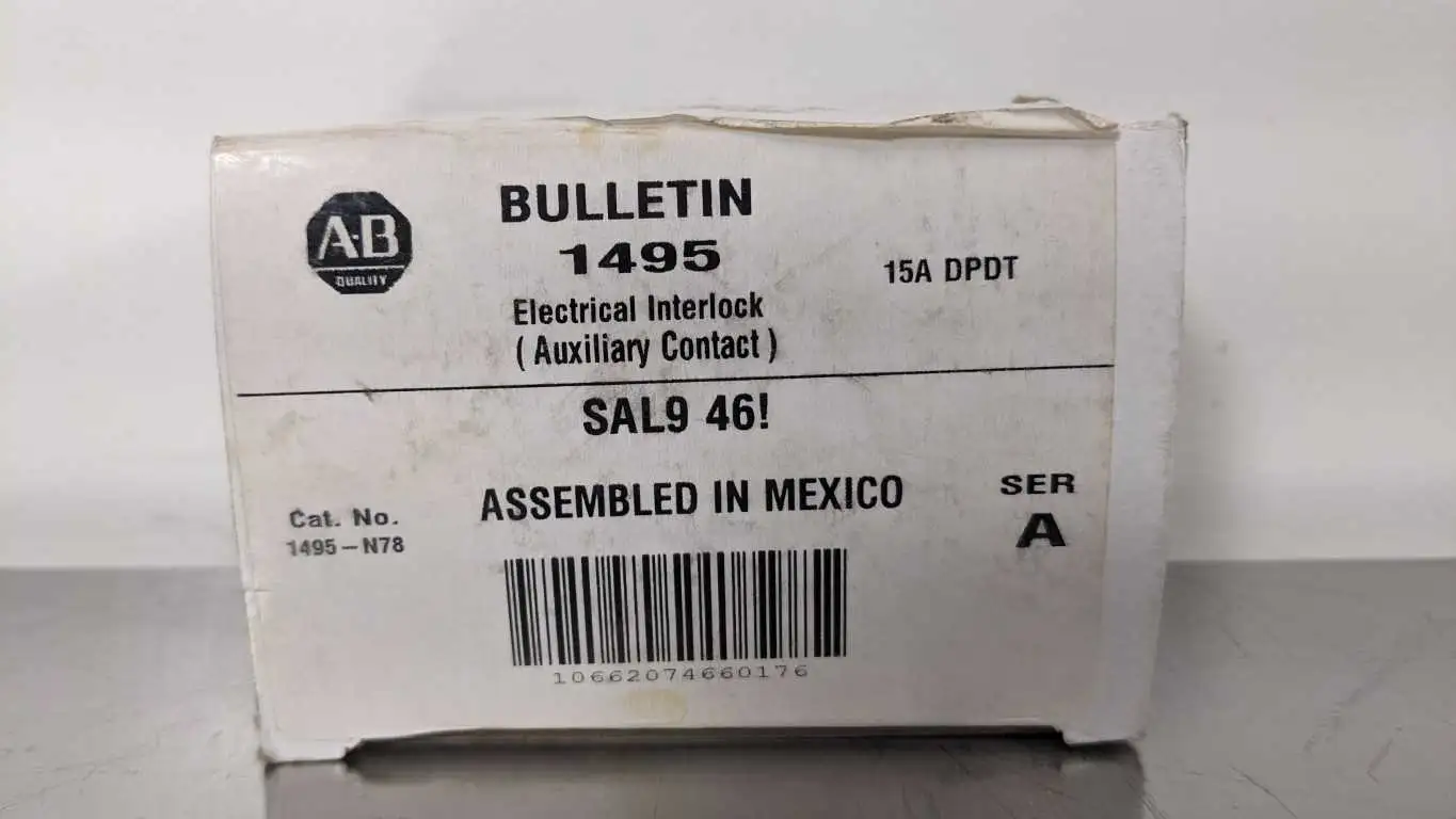 Allen-Bradley 1495-N78 Electrical Interlock Ser A 15A Auxiliary Contact SAL9 46! - Image 8