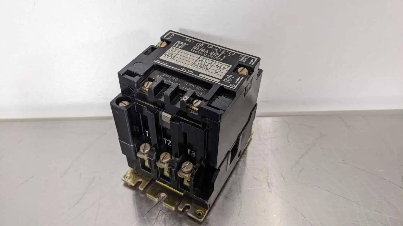 Square D 8502 SCO 2 Nema Size 1 Starter 110/120VAC Coil 3 Phase 10HP Max - Image 2