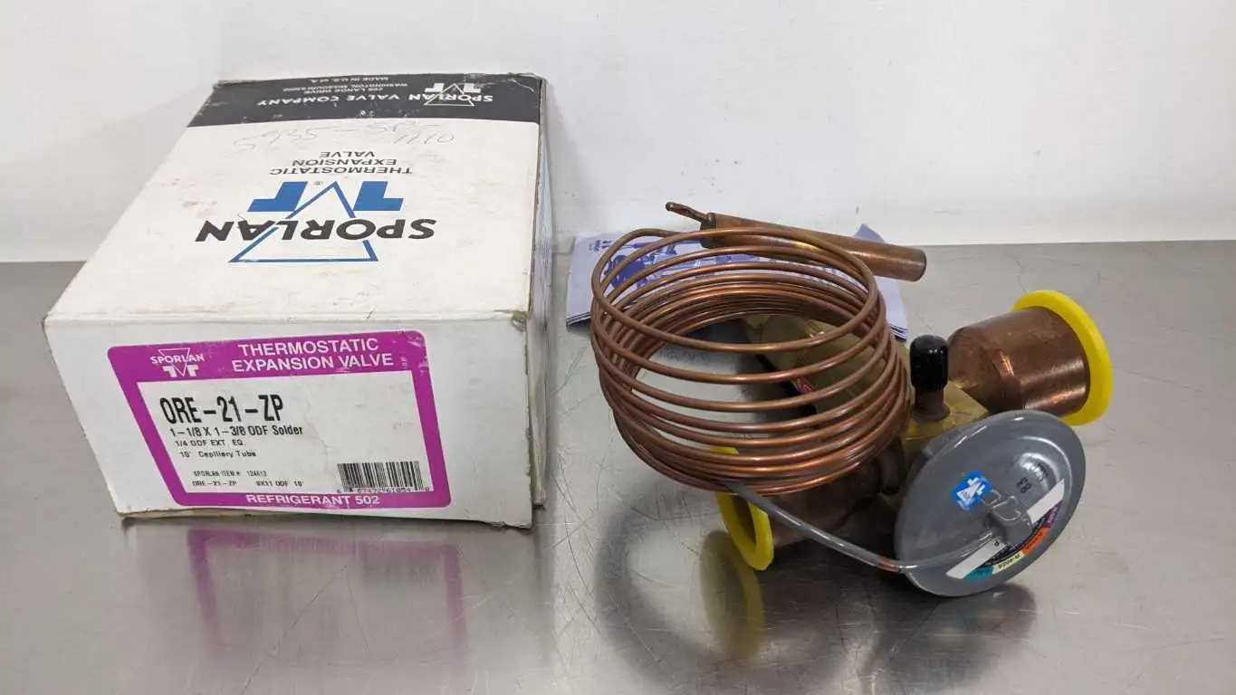 Sporlan ORE-21-ZP Thermostatic Expansion Valve R-502 124613 1-1/8 x 1-3/8 ODF Solder TXV