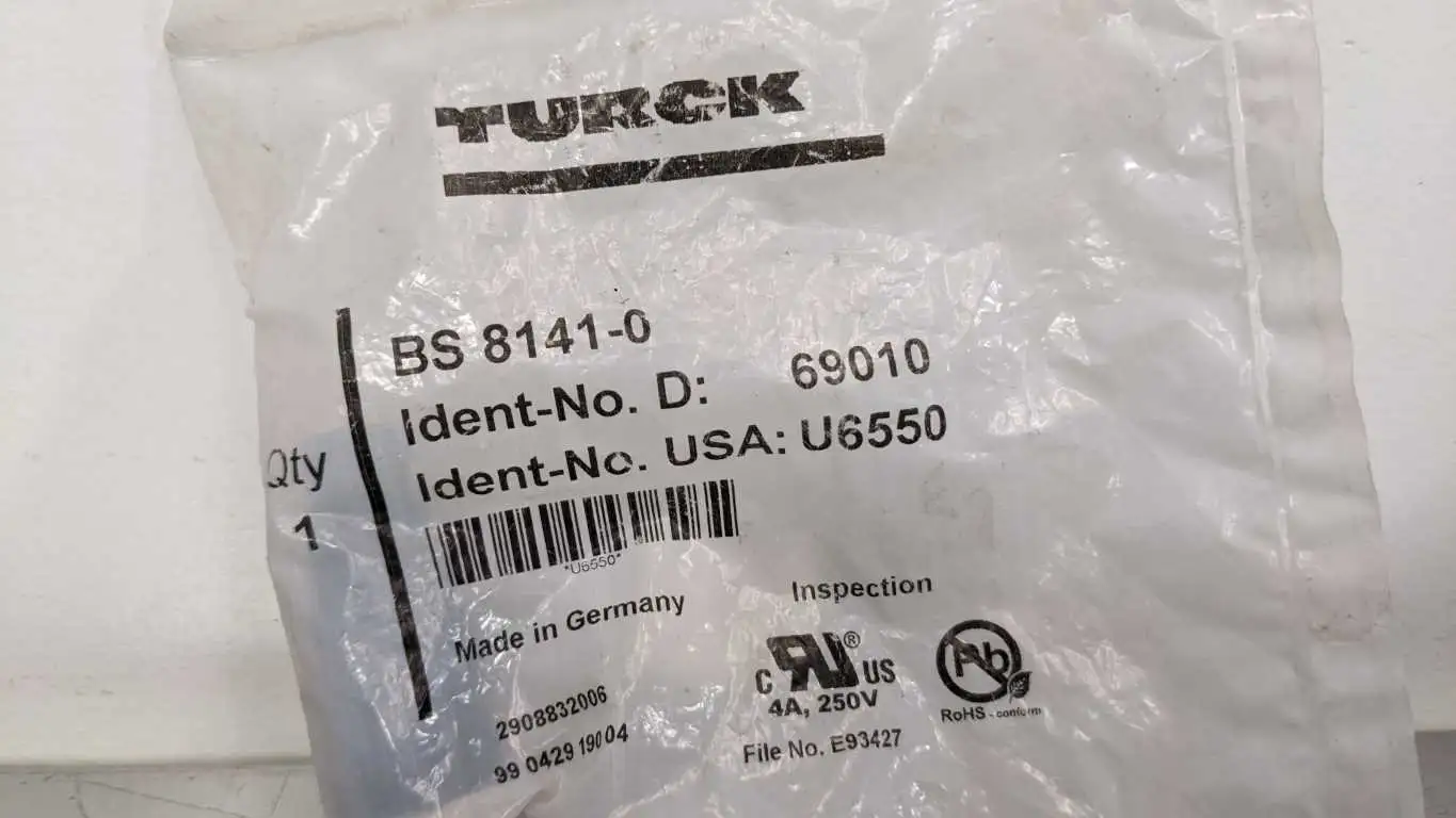 Turck BS 8141-0 Actuator and Sensor Field Wireable U6550 - Image 2