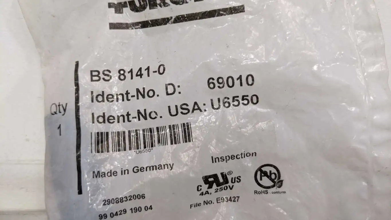 Turck BS 8141-0 Actuator and Sensor Field Wireable U6550 - Image 6
