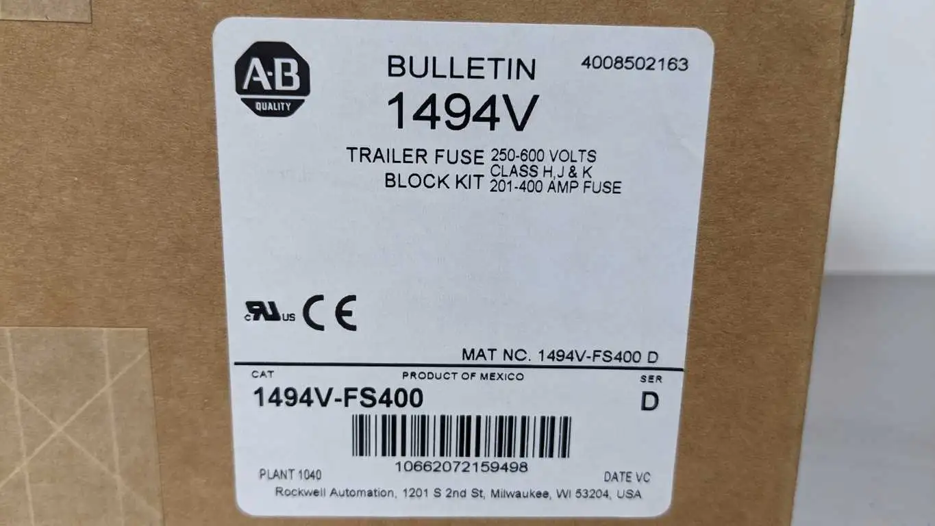 Allen-Bradley 1494V-FS400 Trailer Fuse Block Kit Ser D 201-400A 250-600V Factory Sealed - Image 4