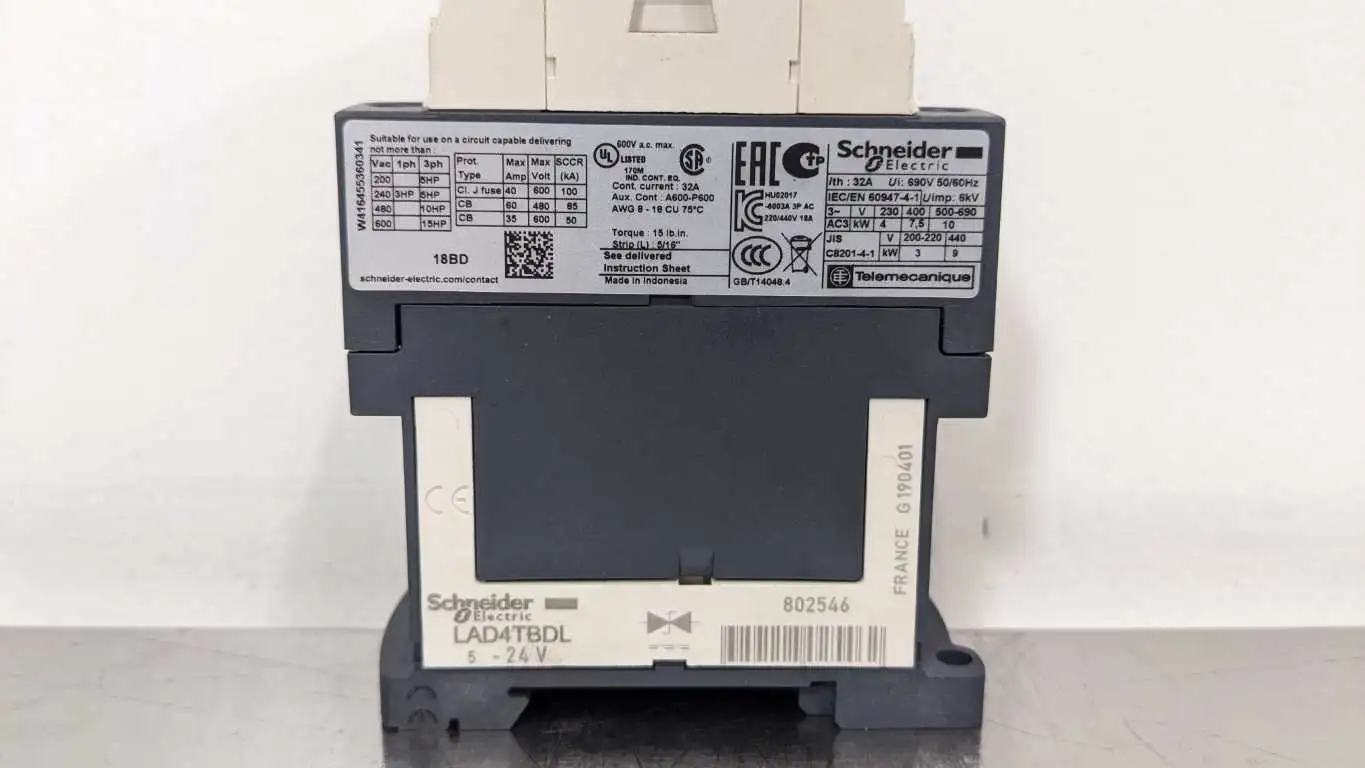 Schneider Electric LC1D18 Contactor 24VDC Coil - Image 5