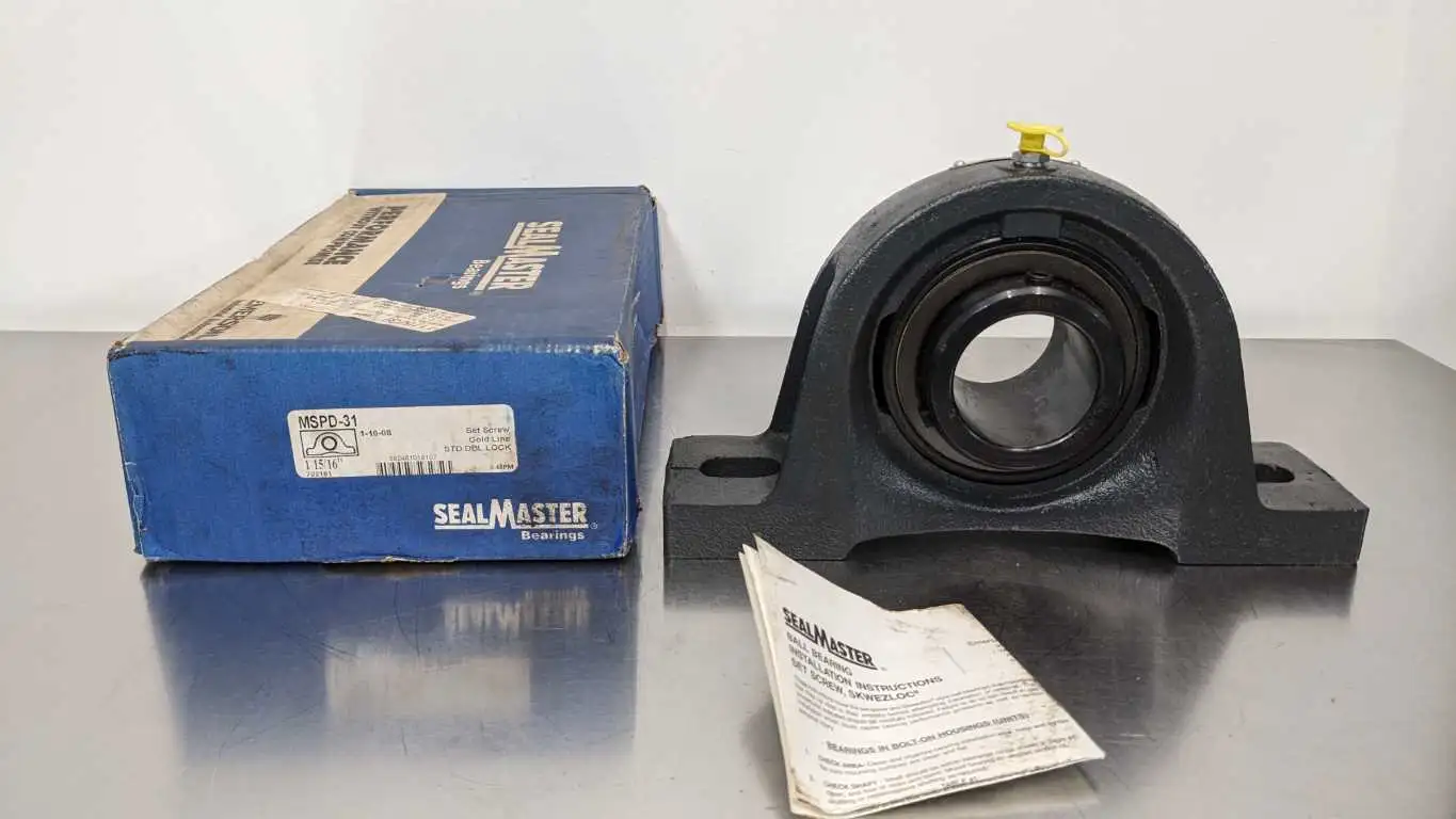 Sealmaster MSPD-31 Pillow Block Bearing 1-15/16 Gold Line Set Screw STD DBL Lock