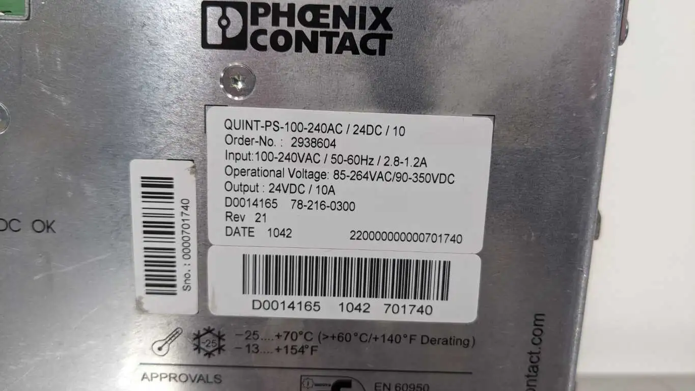 Phoenix Contact QUINT PS-100-240AC/24DC/10 Power Supply - Image 5