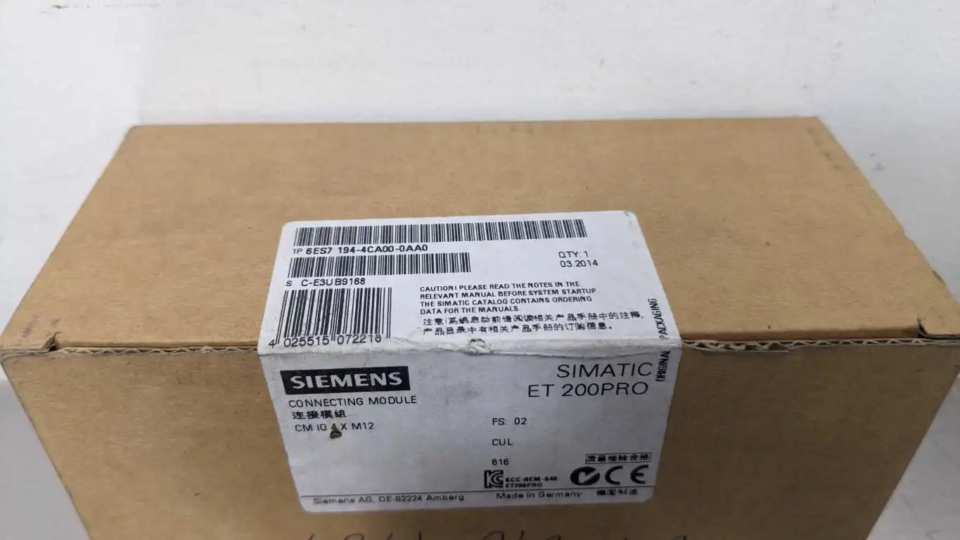 Siemens 6ES7 194-4CA00-0AA0 Connecting Module CM IO 4 x M12 SIMATIC ET 200PRO - Image 4