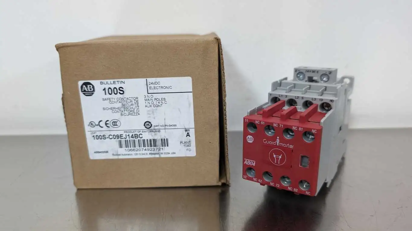 Allen-Bradley 100S-C09EJ14BC Safety Contactor PN-34055 Ser A 3NO Main Poles 1NO/4NC Aux Cont