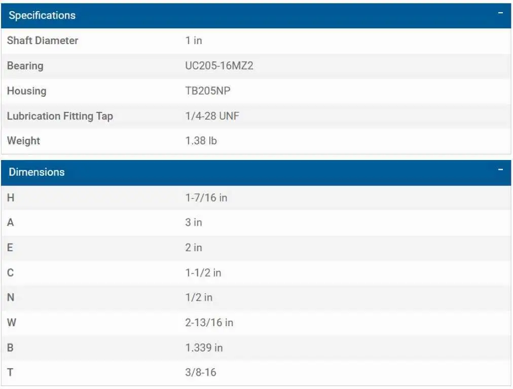 AMI Bearings UCTB205-16NPMZ2-01 Tapped Base Pillow Block Bearing 1" ID 1.339" Wide - Image 6