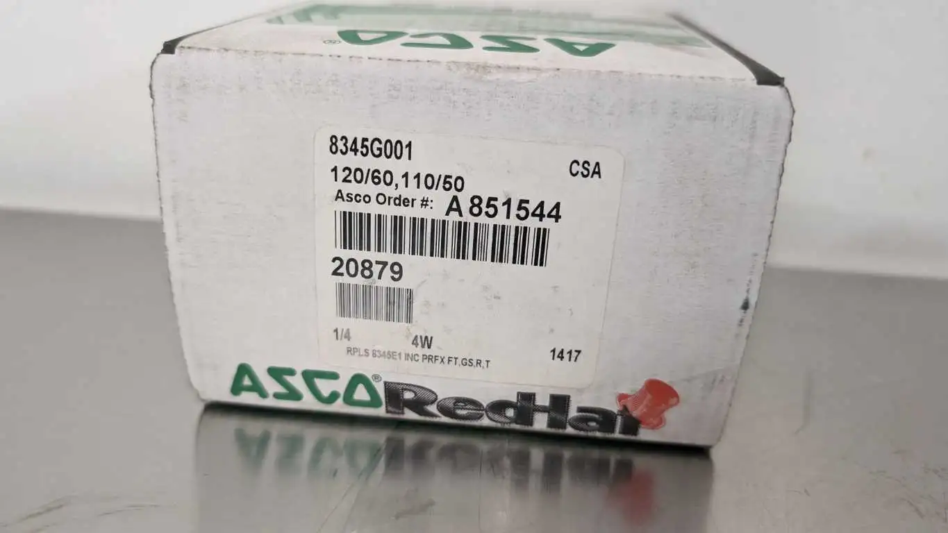 Asco 8345G001 Solenoid Valve A851544 1/4" NPT 110/120VAC 4W 120/60 110/50 - Image 5