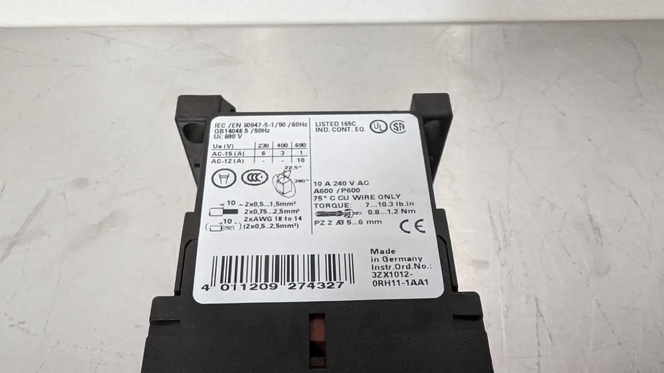 Siemens 3RH1131-1BB40 Contactor Relay 3NO 1NC 24VDC Coil 240VAC 10A - Image 4