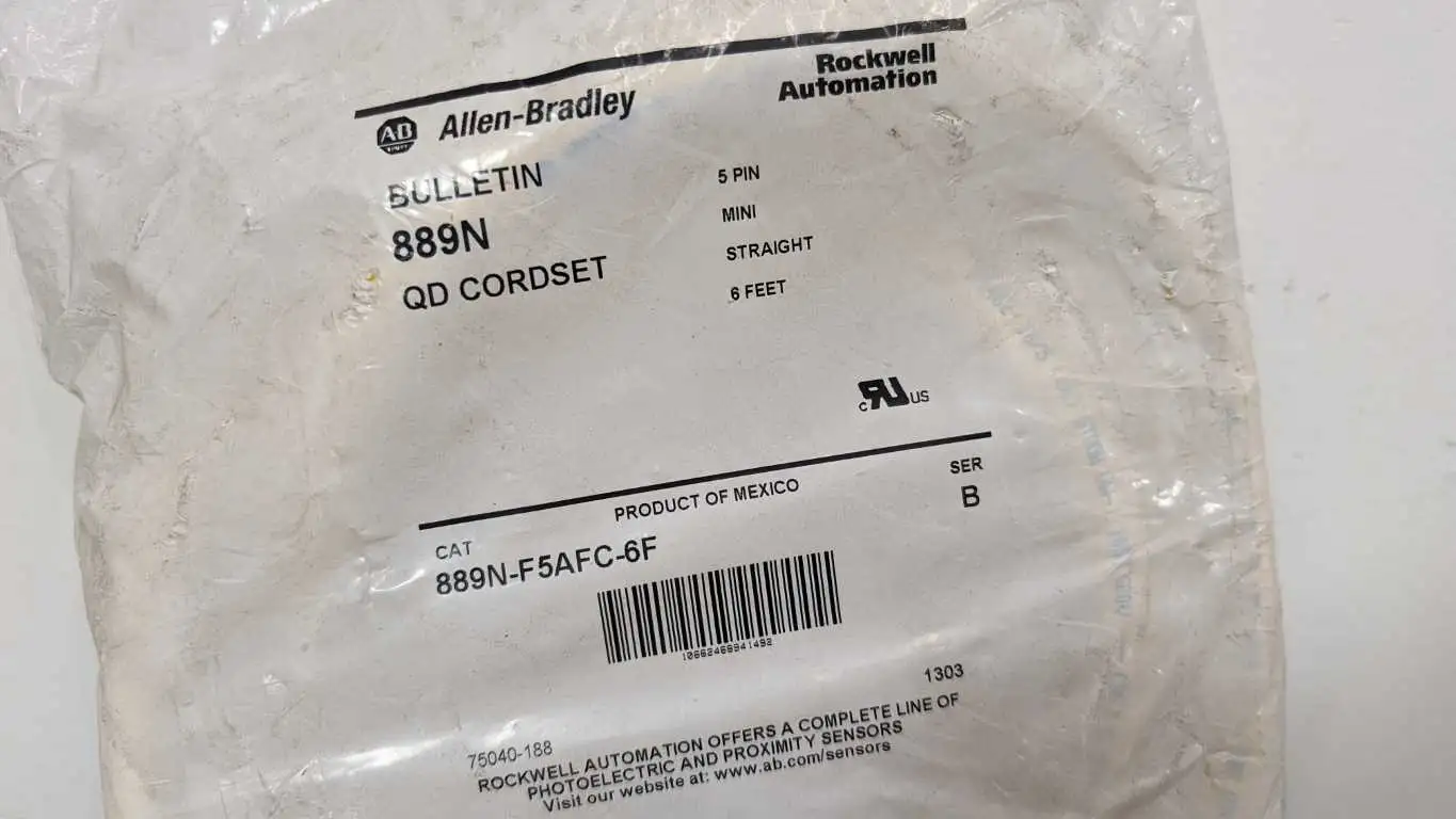 Allen-Bradley 889N-F5AFC-6F Cordset Ser B 5-Pin 6FT Yellow Female to No Connector - Image 5