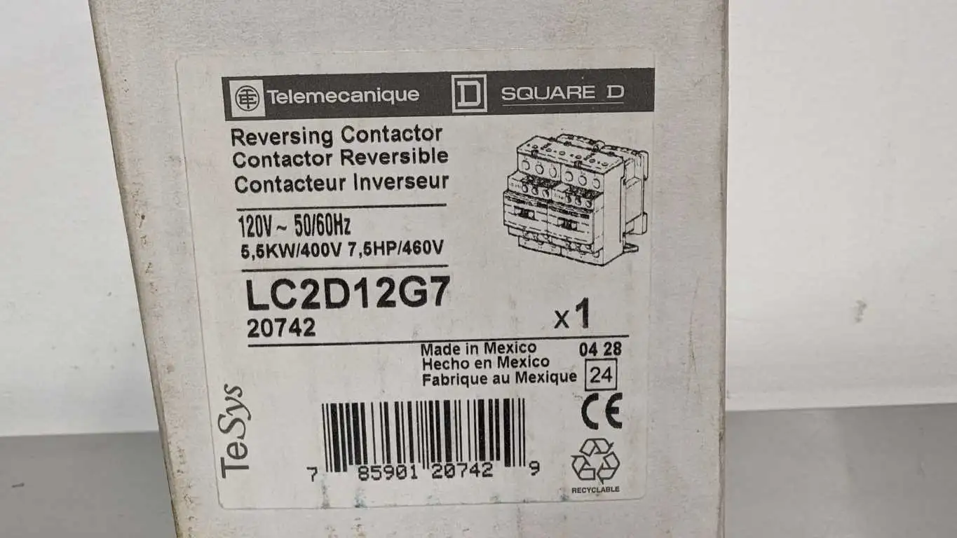 Telemecanique LC2D12G7 Reversing Contactor 120VAC Coil Coil Square D - Image 7
