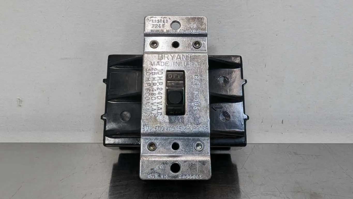 Bryant 60003 Manual Motor Switch 240/480/600VAC 60A 3P