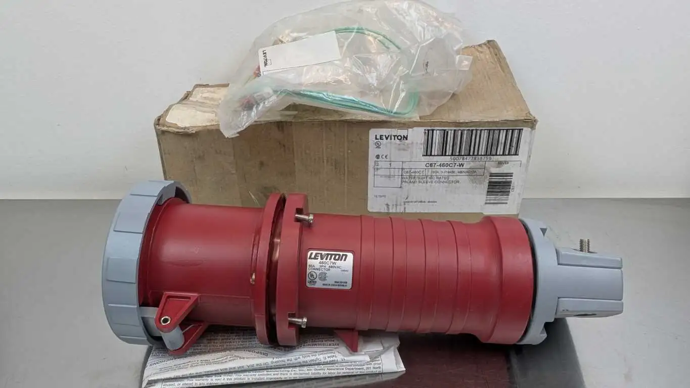 Leviton C67-460C7-W Pin and Sleeve Connector 480VAC 60A Watertight IEC Rated