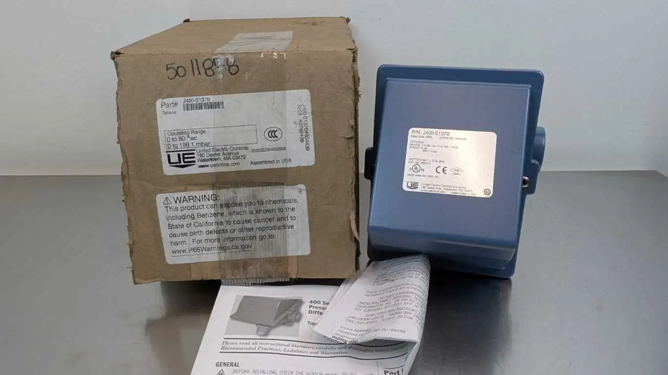 United Electric J400-S137B Pressure Switch 0-80″ WC