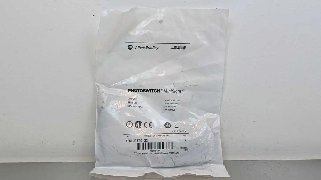 Allen-Bradley 42KL-D1TC-G3 Diffuse Sensor MiniSight Ser A 380mm 15″ 22-250VAC/DC